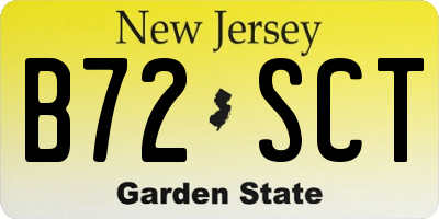 NJ license plate B72SCT