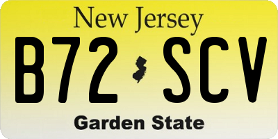 NJ license plate B72SCV