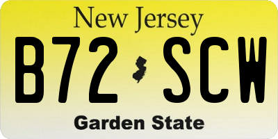 NJ license plate B72SCW