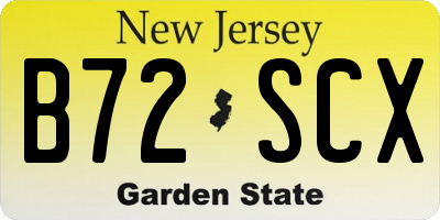 NJ license plate B72SCX