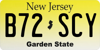 NJ license plate B72SCY