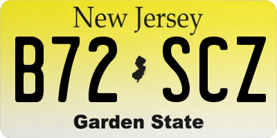 NJ license plate B72SCZ