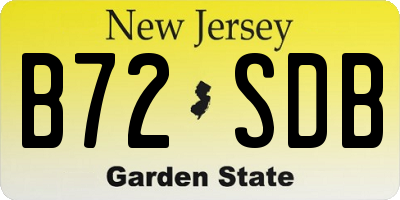 NJ license plate B72SDB
