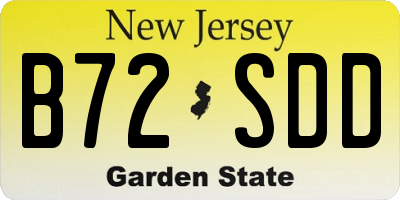 NJ license plate B72SDD