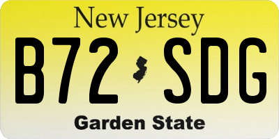 NJ license plate B72SDG