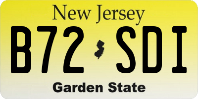 NJ license plate B72SDI