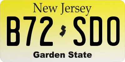 NJ license plate B72SDO