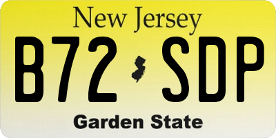 NJ license plate B72SDP