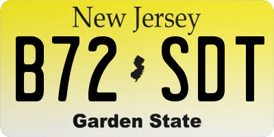 NJ license plate B72SDT