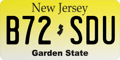 NJ license plate B72SDU