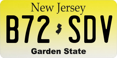 NJ license plate B72SDV
