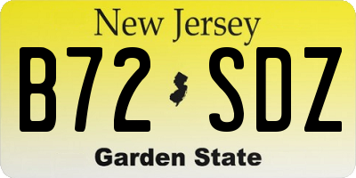 NJ license plate B72SDZ