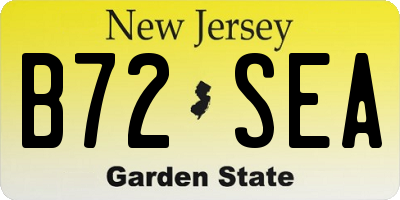 NJ license plate B72SEA