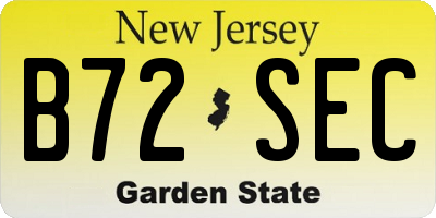 NJ license plate B72SEC