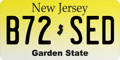 NJ license plate B72SED