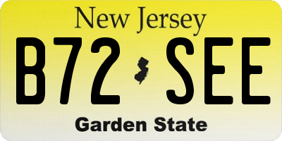 NJ license plate B72SEE