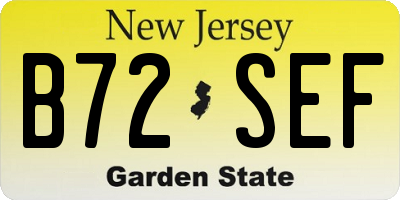NJ license plate B72SEF