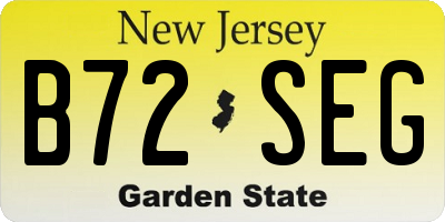 NJ license plate B72SEG