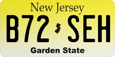 NJ license plate B72SEH