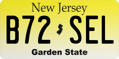 NJ license plate B72SEL