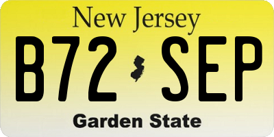 NJ license plate B72SEP