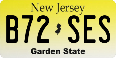 NJ license plate B72SES