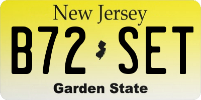 NJ license plate B72SET