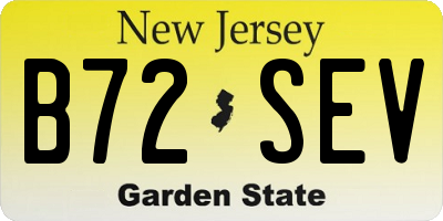 NJ license plate B72SEV