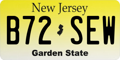 NJ license plate B72SEW
