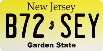 NJ license plate B72SEY