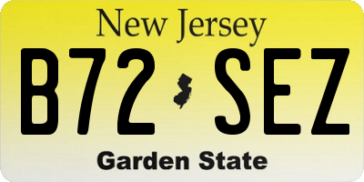 NJ license plate B72SEZ