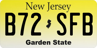 NJ license plate B72SFB