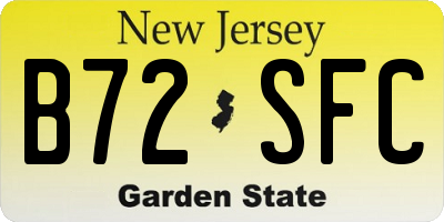 NJ license plate B72SFC