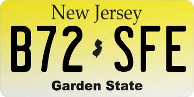 NJ license plate B72SFE
