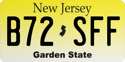 NJ license plate B72SFF