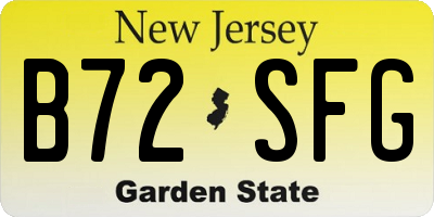 NJ license plate B72SFG