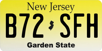 NJ license plate B72SFH