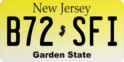 NJ license plate B72SFI