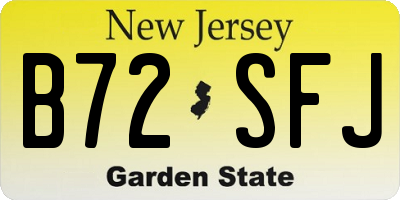 NJ license plate B72SFJ