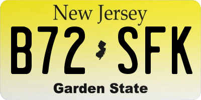 NJ license plate B72SFK