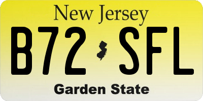 NJ license plate B72SFL