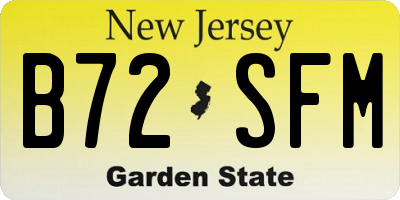 NJ license plate B72SFM