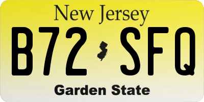 NJ license plate B72SFQ