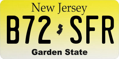 NJ license plate B72SFR