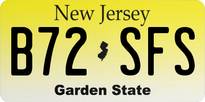 NJ license plate B72SFS