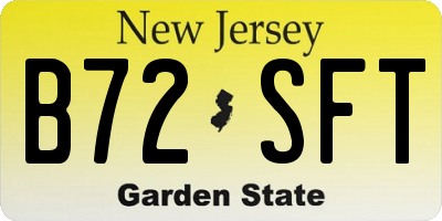 NJ license plate B72SFT
