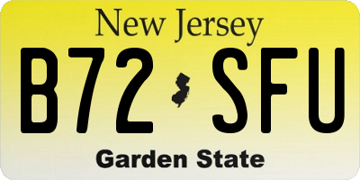 NJ license plate B72SFU
