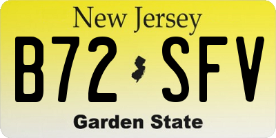 NJ license plate B72SFV