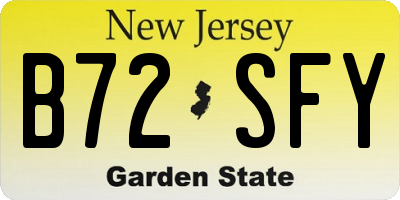 NJ license plate B72SFY