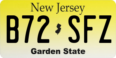 NJ license plate B72SFZ